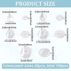 100Pcs 5 Styles 4-Hole Shell Buttons&nbsp;BUTT-WR0001-26
