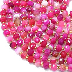 Natural Dyed Banded Agate Beads Strands&nbsp;G-K389-E40-01