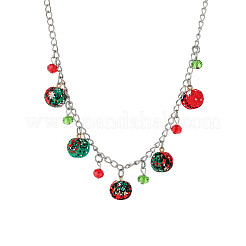 Christmas Alloy & Glass & Cotton Cord Pendant Necklaces & Dangle Earrings & Charm Bracelets&nbsp;FS-WG3C4A2-01