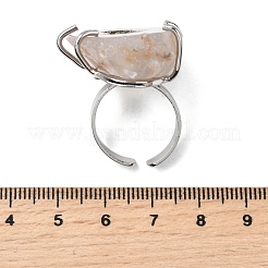Natural Druzy Agate Cuff Open Rings&nbsp;RJEW-A084-02P