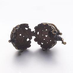 Retro Brass Cage Pendants&nbsp;KK-K173-09AB
