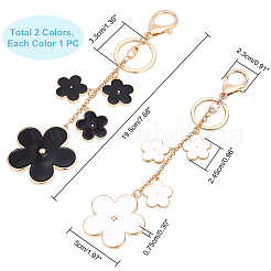 2Pcs 2 Colos Alloy Enamel Keychain&nbsp;KEYC-WR0001-16