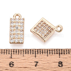 Brass Micro Pave Cubic Zirconia Pendants&nbsp;KK-T072-49G
