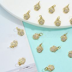 20Pcs Brass Micro Pave Cubic Zirconia Charms&nbsp;ZIRC-SZ0005-27