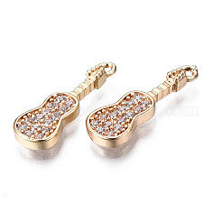 Brass Micro Pave Clear Cubic Zirconia Pendants&nbsp;X-KK-S359-113-RS