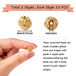 30 Pcs 2 Colors Brass Beads&nbsp;RB-CD0001-02