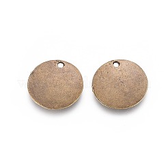 Tibetan Style Flat Round Alloy Tag Blank Charms&nbsp;TIBEP-25563-AB-FF