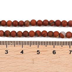Frosted Natural Red Jasper Beads Strands&nbsp;G-C270-M01-4mm