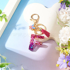 Alloy Resin Butterfly Keychains&nbsp;KEYC-TADJ0002-02G-F