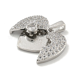 Rack Plating Brass Micro Pave Clear Cubic Zirconia Pendants&nbsp;KK-E114-06P
