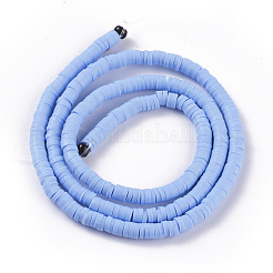 Flat Round Handmade Polymer Clay Bead Spacers&nbsp;CLAY-R067-4.0mm-32
