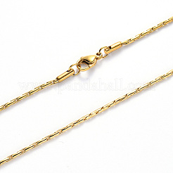 PVD Vacuum Plating 304 Stainless Steel Boston Link Chain Necklace&nbsp;NJEW-S420-005A-G