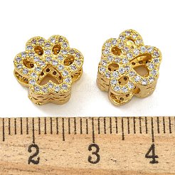 Rack Plating Brass Micro Pave Cubic Zirconia Beads&nbsp;KK-I718-37G