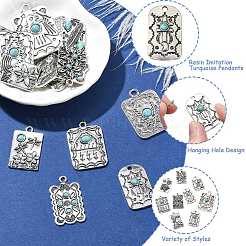 24Pcs 12 Styles Resin Imitation Turquoise Pendants&nbsp;FIND-CJ0003-52