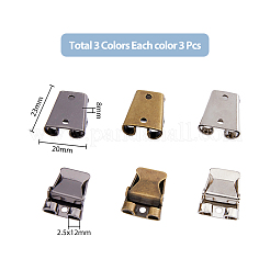 9Pcs 3 Colors Iron Bolo Tie Slide Clasps&nbsp;IFIN-FH0001-78