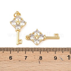 Brass Pave Clear Cubic Zirconia Pendantss&nbsp;KK-F919-38A-G