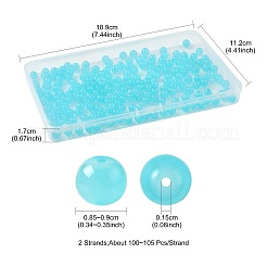 2 Strands Baking Paint Imitation Jade Glass Round Bead Strands&nbsp;DGLA-FS0001-20C