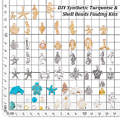 DIY Synthetic Turquoise & Shell Beads Finding Kits&nbsp;DIY-PH0031-46