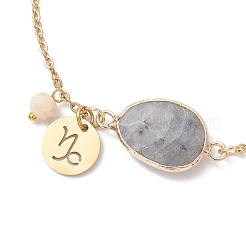 Ion Plating(IP) 304 Stainless Steel Capricornus Charm Bracelets&nbsp;BJEW-JB12030-01
