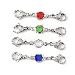 304 Stainless Steel & Glass Connector Charms&nbsp;PALLOY-JF05938