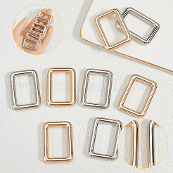 8Pcs 2 Colors Zinc Alloy Rectangle Buckle Ring&nbsp;PURS-SP0001-04