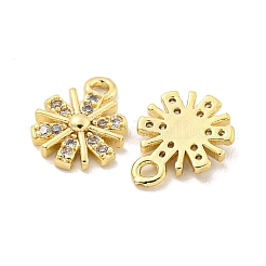 Brass Micro Pave Clear Cubic Zirconia Charms&nbsp;KK-Z044-16G