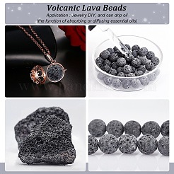 Unwaxed Natural Lava Rock Bead Strands&nbsp;G-F309-8mm
