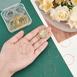 60Pcs 2 Colors Long-Lasting Plated Brass Hoop Earrings Findings&nbsp;KK-AN0001-01