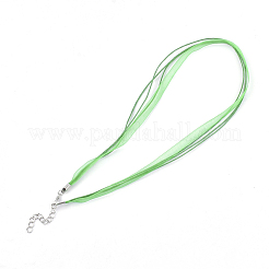 Waxed Cord and Organza Ribbon Necklace Making&nbsp;NCOR-T002-239