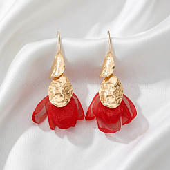 Alloy & Chiffon Stud Dangle Earrings&nbsp;WG11976-01
