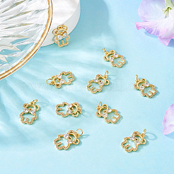 10Pcs Brass with Cubic Zirconia Pendants&nbsp;KK-TA0002-13