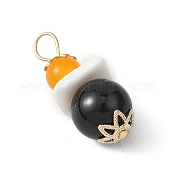 3Pcs 3 Styles Natural Green Aventurine & Black Onyx & White Jade & Malaysia Jade Pendants&nbsp;PALLOY-JF04710