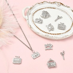 10Pcs 5 Styles Brass Micro Pave Clear Cubic Zirconia Pendants&nbsp;KK-CJ0004-26P