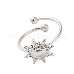 Non-Tarnish 304 Stainless Steel Open Cuff Ring&nbsp;RJEW-M167-09D-P