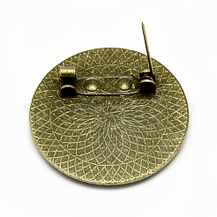 Tibetan Style Alloy Brooch Findings&nbsp;TIBE-Q081-25mm-01AB-FF