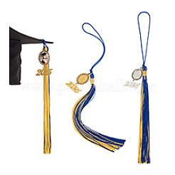 Polyester Doctoral Cap Graduation Tassel Pendant Hanging&nbsp;HJEW-PH01933