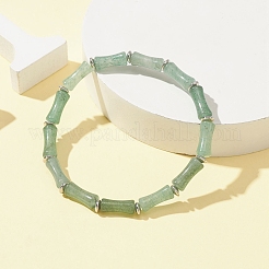 Natural Green Aventurine Bamboo Beaded Stretch Bracelets&nbsp;BJEW-TA00300