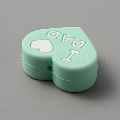 Heart with Word I Love Mom Silicone Beads&nbsp;SIL-WH0001-61C