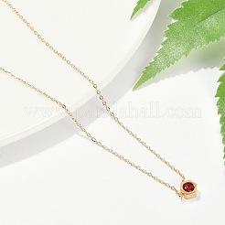 Ion Plating(IP) 304 Stainless Steel Cubic Zirconia Hexagon Pendant Cable Chain Necklaces&nbsp;NJEW-P320-16G-04