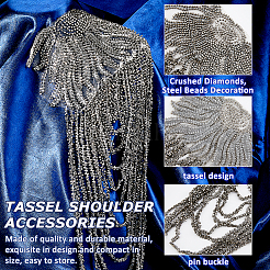 2Pcs Resin Beaded Tassel Chain Epaulettes&nbsp;FIND-FH0016-57A