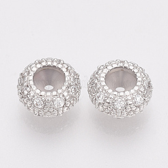 Brass Cubic Zirconia Beads&nbsp;KK-T025-03P