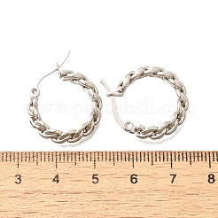 201 Stainless Steel Hoop Earrings&nbsp;EJEW-Q026-14P-B
