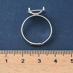 Adjustable Brass 4 Prong Ring Settings&nbsp;KK-K414-04C-S