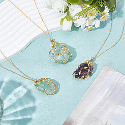 3Pcs Brass Macrame Pouch Necklaces&nbsp;NJEW-WR00008
