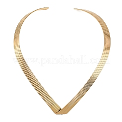 316L Surgical Stainless Steel Open V Shapd Torque Choker Necklaces for Women&nbsp;NJEW-F379-01G