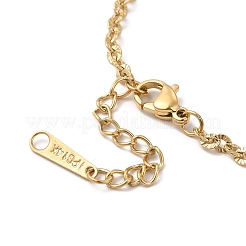 Ion Plating(IP) 304 Stainless Steel Round Beaded Link Bracelet with Oval Link Chains for Women&nbsp;BJEW-G667-09G