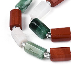 Natural Fuchsite & Red Jasper & Rainbow Moonstone Beads Strands&nbsp;G-T144-15A-01