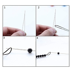 Stainless Steel Collapsible Big Eye Beading Needles&nbsp;SENE-PW0013-02B