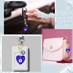 6Pcs Heart Handmade Evil Eye Lampwork Pendant Decorations&nbsp;HJEW-ME00102