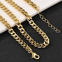 Brass Cuban Link Chain Necklacea for Women Men&nbsp;NJEW-F337-03G-02
